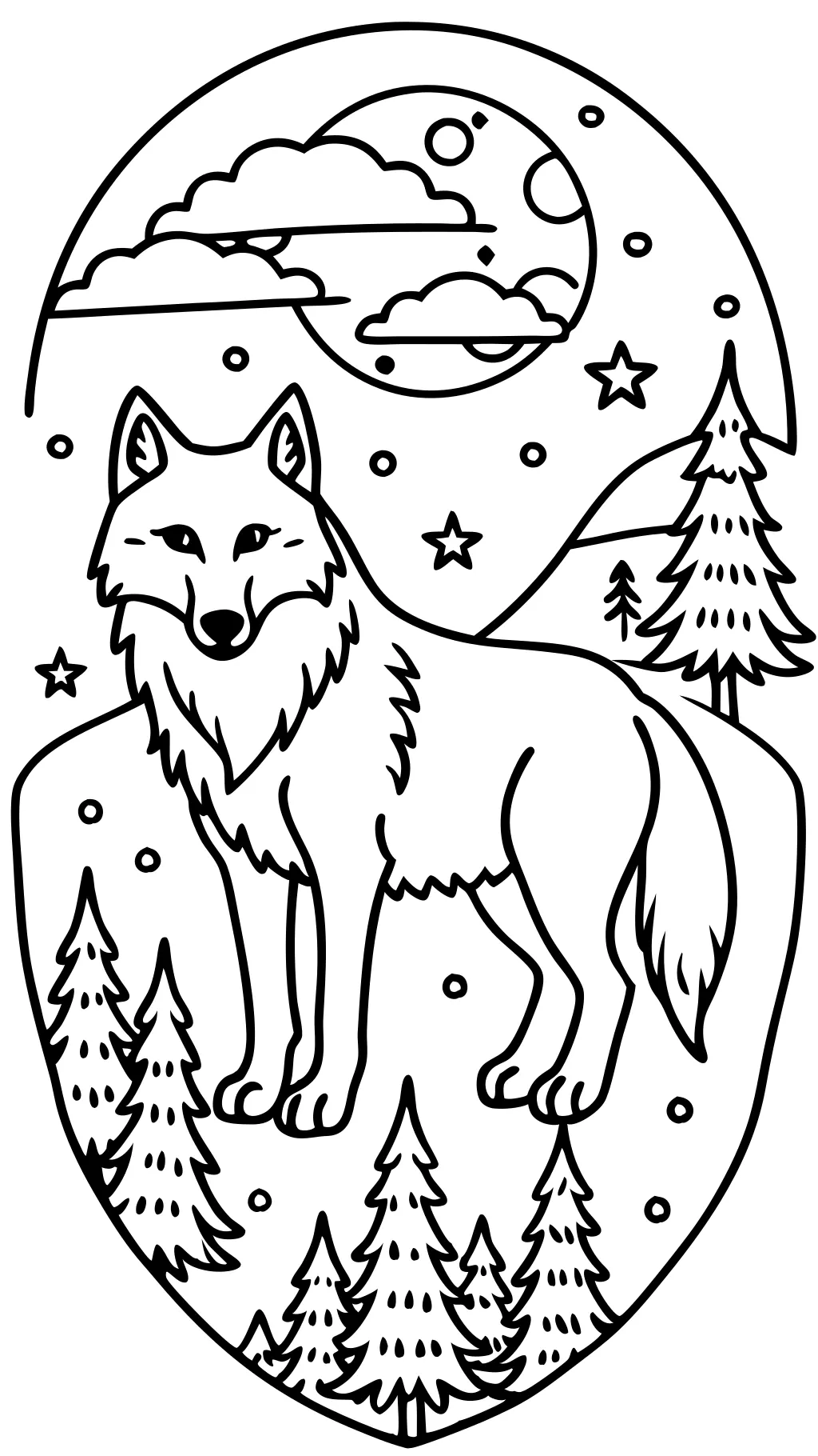 free coloring pages of a wolf